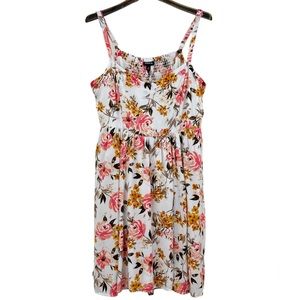 Torrid Mini Challis High-Low Colorful Floral Print Sleeveless Dress
